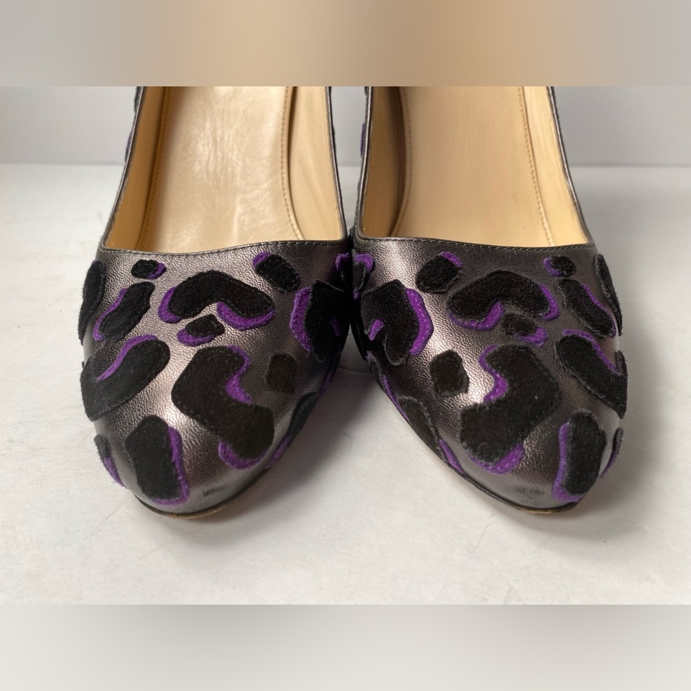 Prada suede pumps heels leopard pewter black purple 40 - Picture 7 of 12